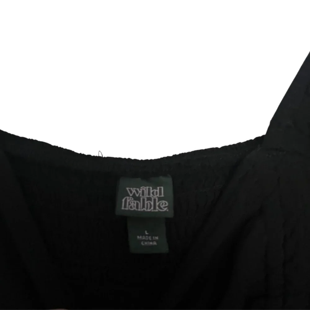 Wild Fable Puff Long Sleeve Double Ruched Dress, Black - Picture 9 of 9